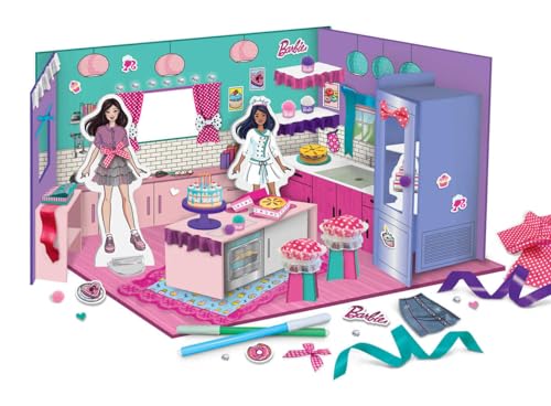 Lisciani - Jeu de Construction et Déco Barbie My Dream Life My Creative Kitchen - Enfants dès 4 Ans - Créativité et Motr