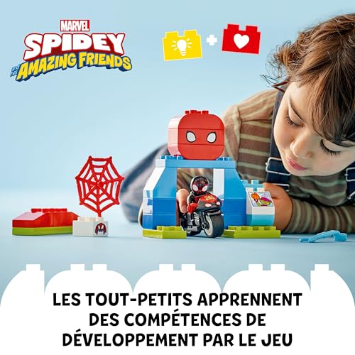 LEGO Duplo Marvel L'Adventure en Moto de Spin - Jouet Éducatif pour Enfants dès 2 Ans - Moto & Figurine - Idée de Cadeau