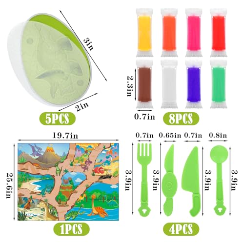 KOMABLEN Pièces Kit Pâte à Modeler Dinosaure Populaire pour Enfants Garçons Filles 3-6 Ans Outils de Sculpture de Pâte à