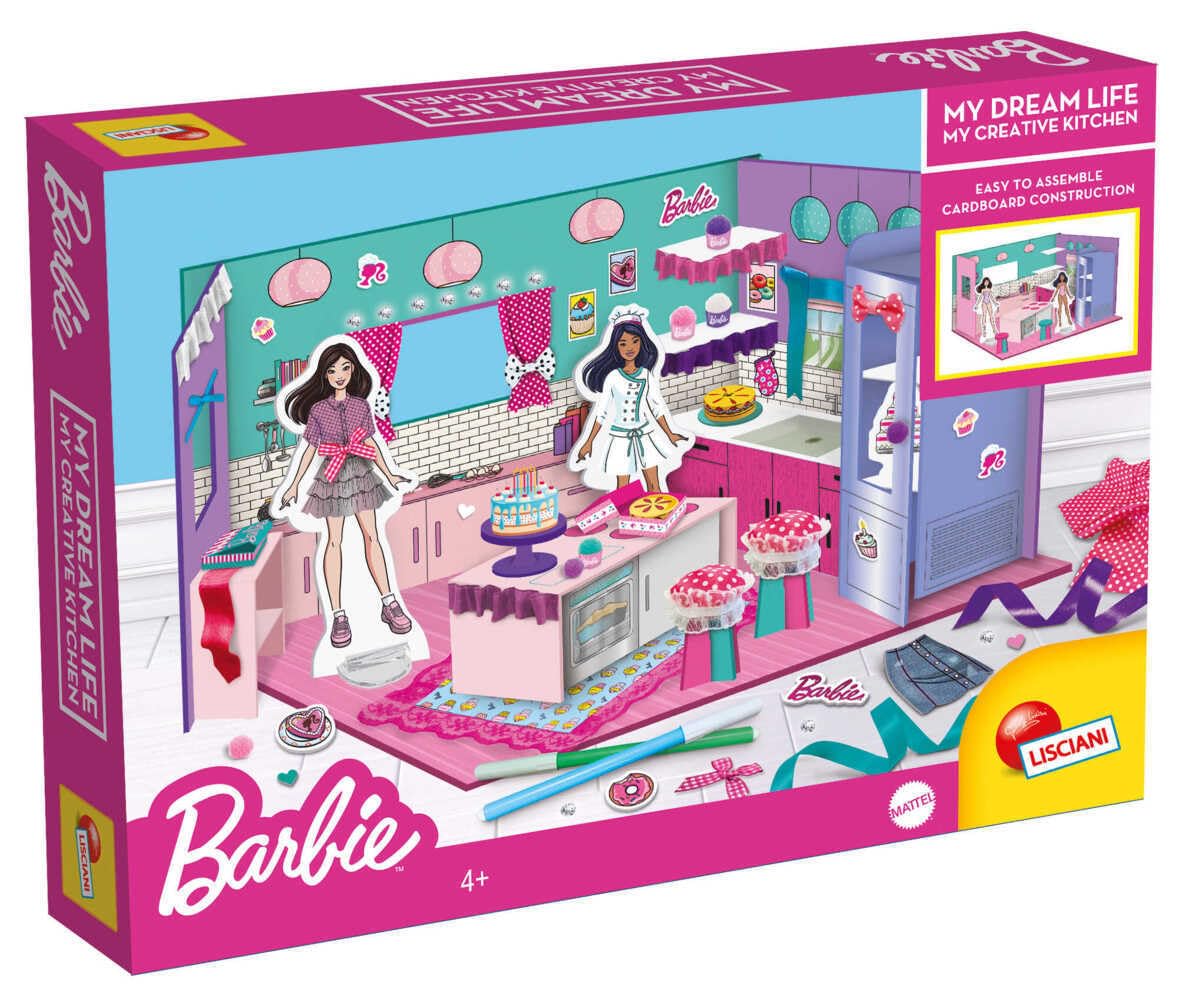 Lisciani - Jeu de Construction et Déco Barbie My Dream Life My Creative Kitchen - Enfants dès 4 Ans - Créativité et Motr