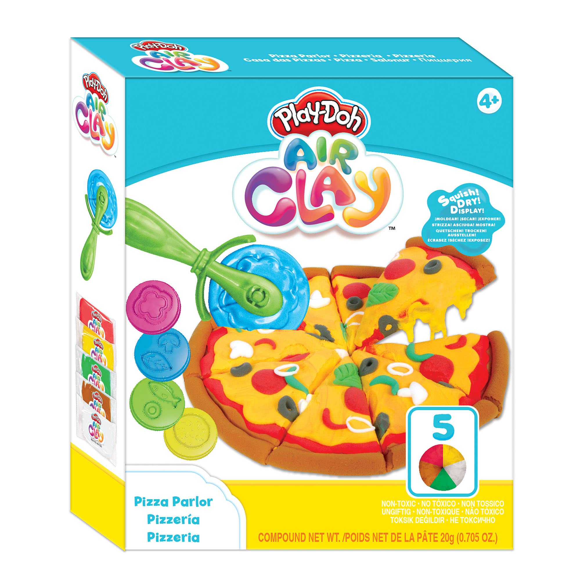 Play-Doh Salon de pizza Air Clay - Modèle Éducatif pour Enfants - Activités familiales - Forme LayoutInflater - Taille 9