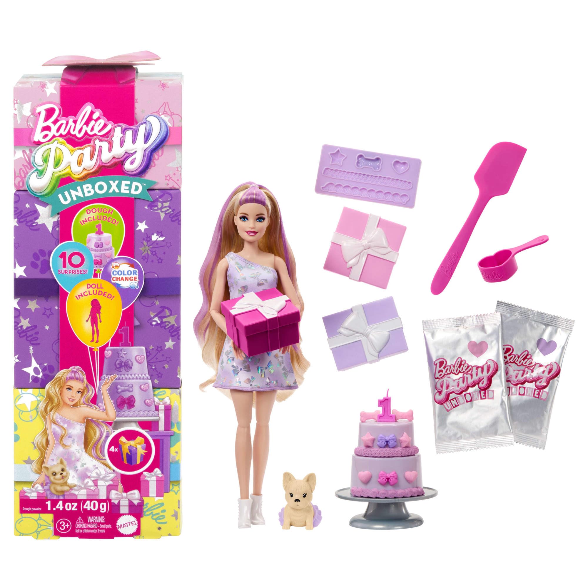 Barbie Cadeau Surprise Coffret poupée et Accessoires JFG70 pour Filles en Occasions Spéciales - Jouets Éducatifs et Amus